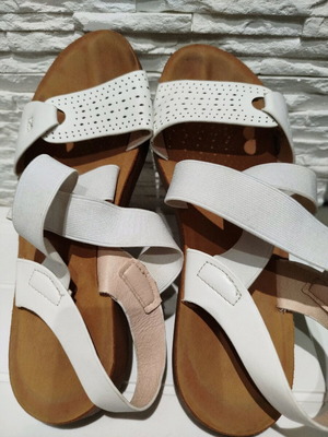 Women's orthopedic sandals used, size 37, white leather