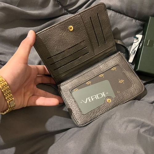 Verde women's wallet new, gray with gold logo