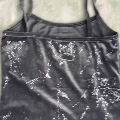 90s vintage velvet top with rhinestones new, gray and green
