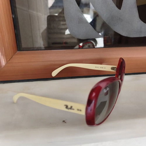 Ray-Ban women's sunglasses, beige and red