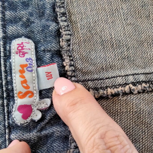 Sam 0-13 Denim Salopette Skirt Like New, Size 14Y S/XS