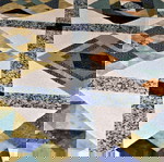  Κάλλυμα κρεβατιού patchwork χειροποίητο, μοναδικό, βαμβακερό σκέπασμα