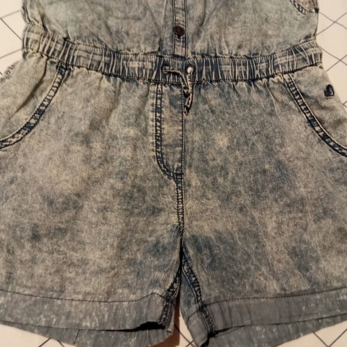 S.Oliver Vintage-Vibe Acid Wash Denim Short Overalls like new, blue
