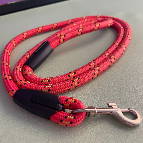 Dog leash from rope, red, 120 cm, new