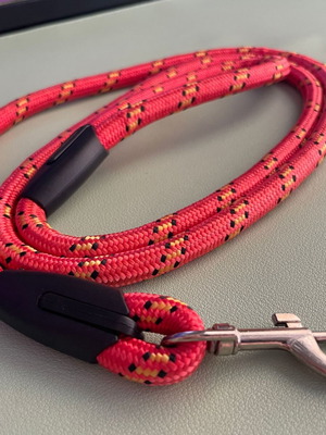 Dog leash from rope, red, 120 cm, new