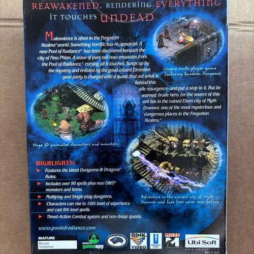 Pool of Radiance Ruins of Myth Drannor PC Small Box new
