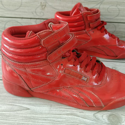Reebok High Leather sneakers size 36.5 like new, red