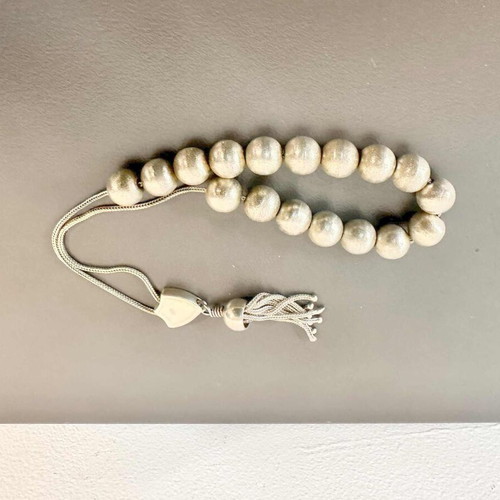 Silver worry beads new with 17 beads, 925 silver, 22 cm length
