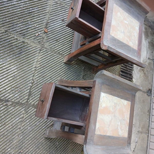 Chinese tables used with marble top and drawers