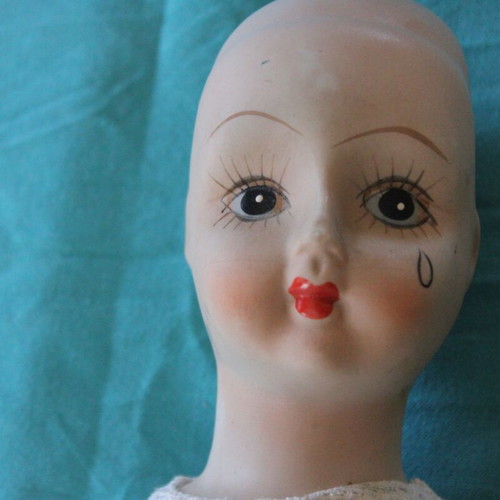 Pierrot trist doll used porcelain 58 cm