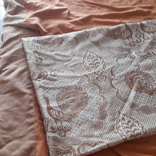 Summer woven blanket semi-double used brown with white