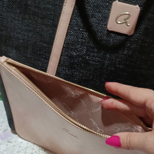 Axel shoulder bag new with wallet, black and beige