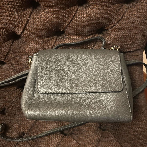 Women's crossbody bag gray genuine leather like new