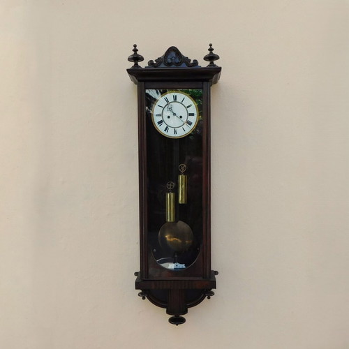 Vienna Regulator wall clock wooden, like new, circa 150 years old