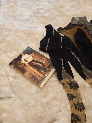 Tights new, pack of 4 with patterns and lame