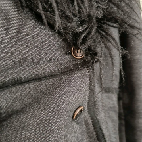 Petra women's jacket used, black and gray with fur details