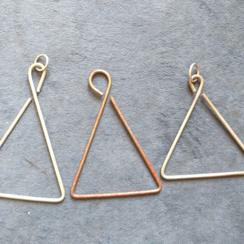 Triangle Christmas bells used, pack of 3, iron
