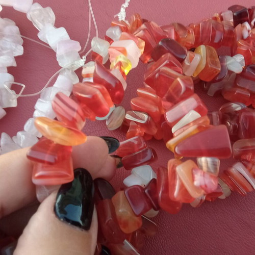 Set of decorative chips beads for crafts and jewelry