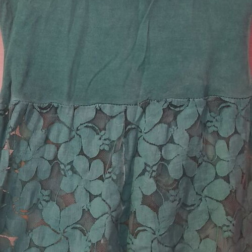 Lace pants used, size M, green with stain
