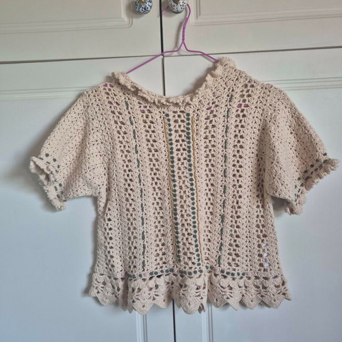 Zara knitted short-sleeve blouse new, size M beige