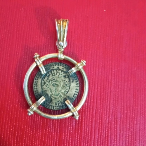 Silver pendant amulet 925 used, gold plated