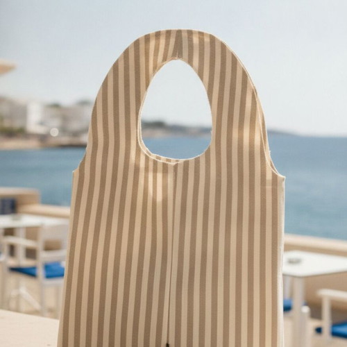 Striped shoulder bag white and grey, new