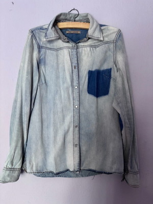 Pink Woman denim shirt large used