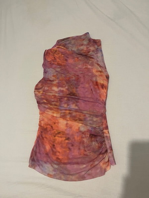 Zara tank top XS pink orange tie dye mesh like new