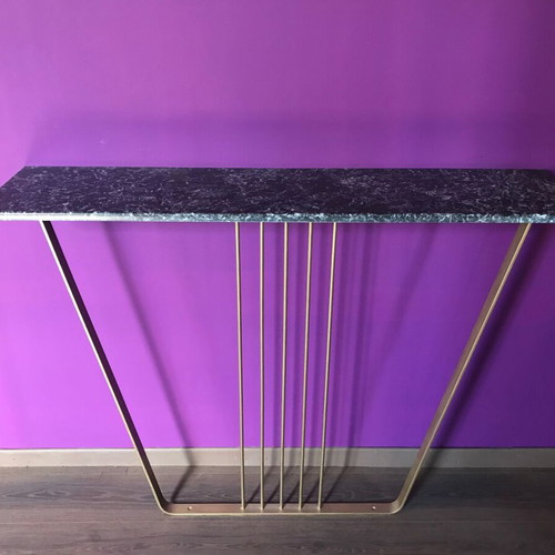 Coffee bar equipment set like new with stools, stands, tables, and marble counter