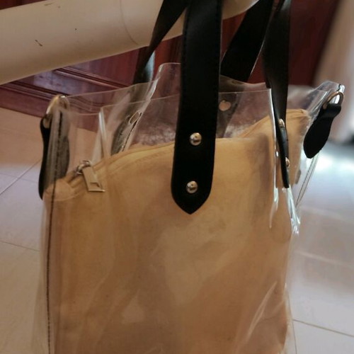 Transparent handbag like new with inner pocket