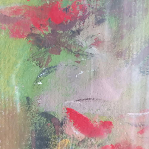 Painting by artist Doris with can-can dancer, like new