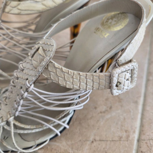 Versace Runway High-Heeled Sandals like new, beige, size 40