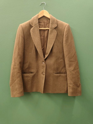 Women's checked jacket like new, beige, size 46