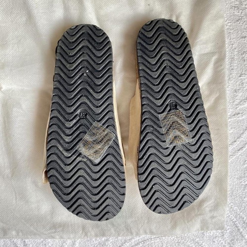 Slides women's beige with small platform, worn once, size 37
