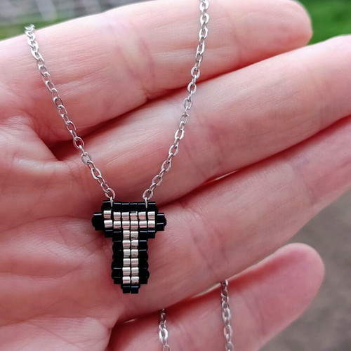 Handmade monogram necklace with Miyuki beads