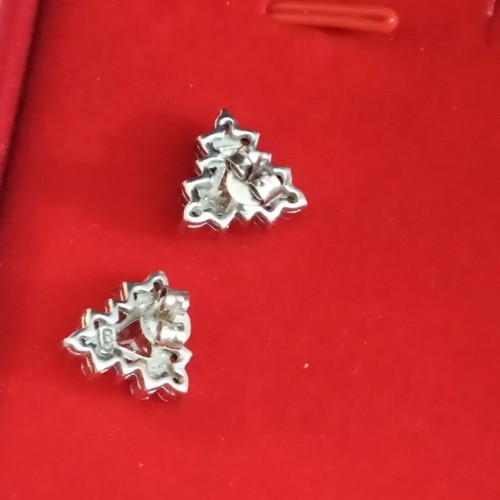 Silver 925 earrings with zircon, like new