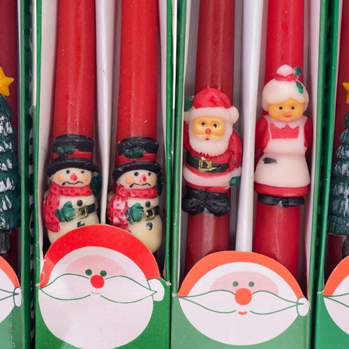 Vintage Christmas candles pack of 8, new