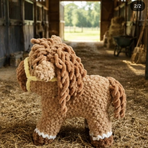 Handmade knitted horse new
