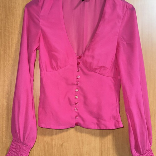 H&M semi-transparent blouse, pink, size XXS