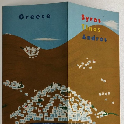 Τουριστική μπροσούρα λιθογραφία μεταχειρισμένη 1961 Σύρος, Τήνος, Μύκονος