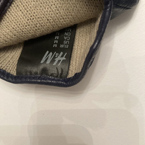 Leather blue gloves used, size M