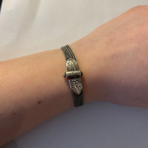 Silver and gold bracelet like new 925 and 22k