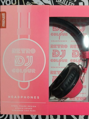 Maxell Retro DJ Colour Headphones new, wired