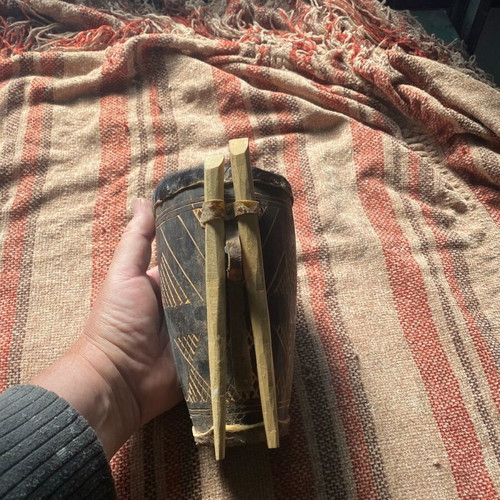 African musical instrument new with animal skin