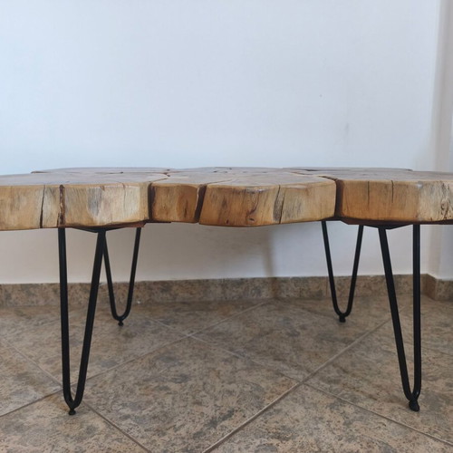 Solid coffee table used, 60x90 cm