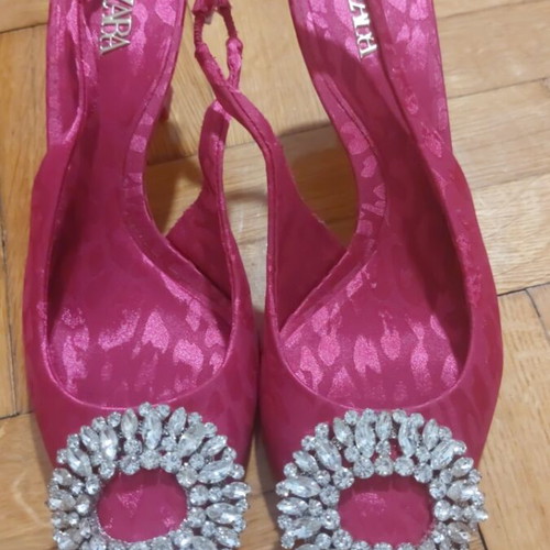 Zara slingback shoes new, low heel, pink, size 37