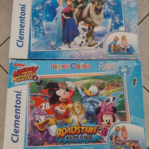Clementoni Frozen & Mickey puzzles used, 70x100 cm, 40 pieces, pack of 2