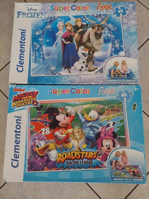 Παζλ Clementoni Frozen & Mickey μεταχειρισμένα, 70x100, 40 κομμάτια, 2 τεμάχια