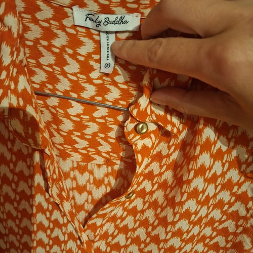 Short-sleeve shirt Funky Buddha like new, white and orange, size S