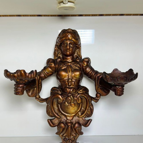 Metal wall candle holder baroque style used